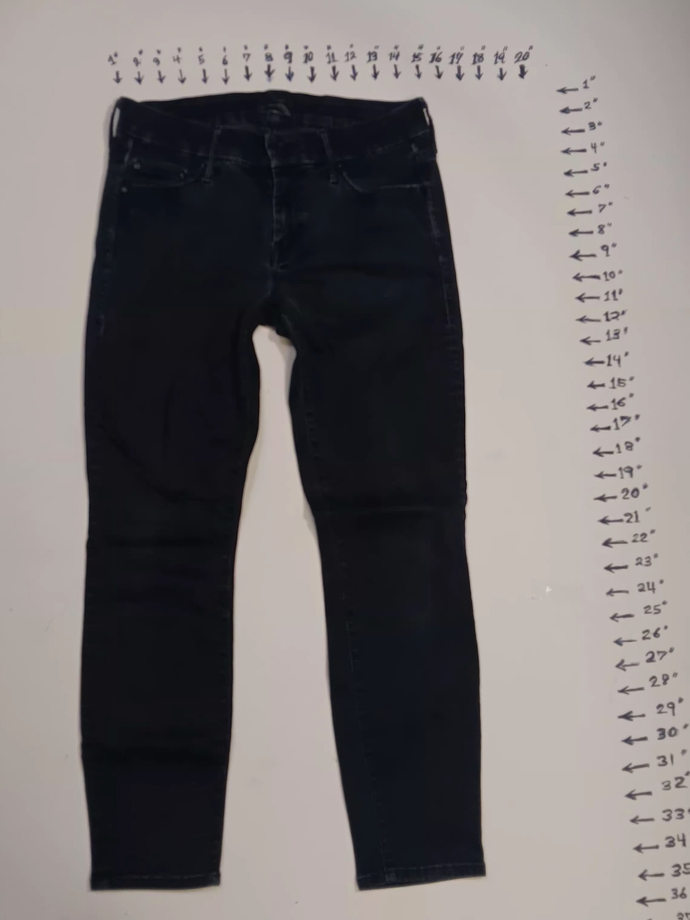 MOTHER High-Rise Black Womens Jeans - Slim Back Pocket Stitching - Picture 2 of 7